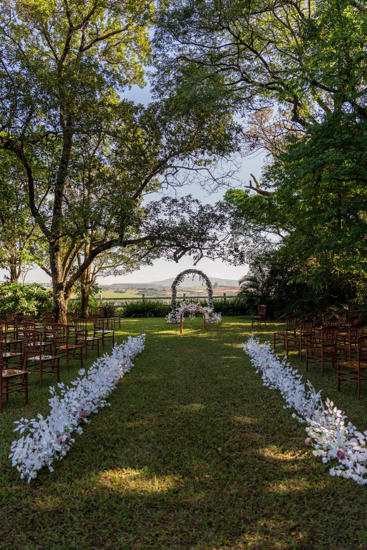 Altar floral com vista